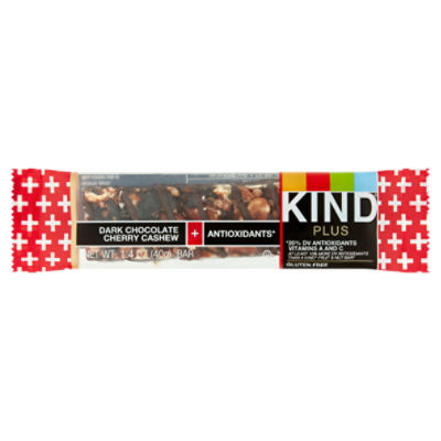 Kind Plus Dark Chocolate Cherry Cashew + Antioxidants Snack Bar, 1.4 oz, 1.4 Ounce