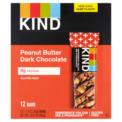 Kind Peanut Butter Dark Chocolate Bars, 1.4 oz, 12 count Fairway