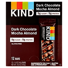 Kind Dark Chocolate Mocha Almond Bars, 1.4 oz, 12 count