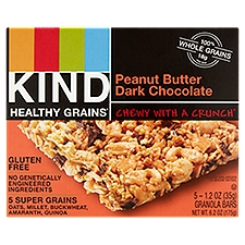 Kind Healthy Grains Peanut Butter Dark Chocolate Granola Bars, 1.2 oz, 5 count