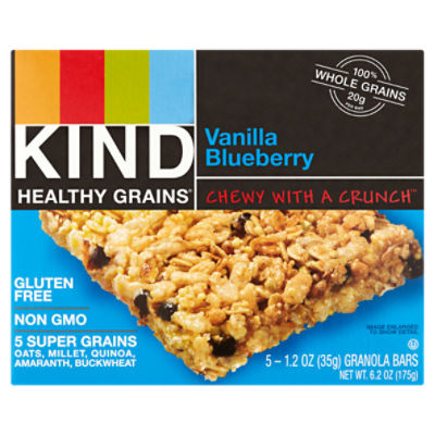 Kind Healthy Grains Vanilla Blueberry Granola Bars, 1.2 oz, 5 count