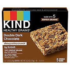 Kind Healthy Grains Double Dark Chocolate Granola Bars, 1.2 oz, 5 count