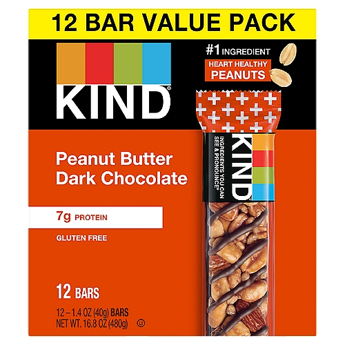 Kind Peanut Butter Dark Chocolate Bars Value Pack, 1.4 oz, 12 count