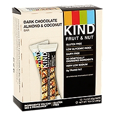 Kind Dark Chocolate Almond & Coconut Fruit & Nut Bars, 1.4 oz, 12 count