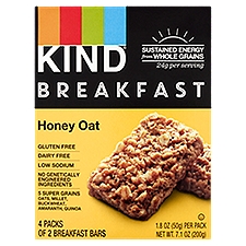 Kind Honey Oat, Breakfast Bars, 7.1 Ounce