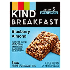 Kind Blueberry Almond, Breakfast Bars, 7.1 Ounce
