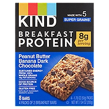 Kind Peanut Butter Banana Dark Chocolate, Breakfast Protein Bars, 1.76 Ounce