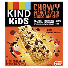 Kind Kids Chewy Peanut Butter Chocolate Chip, Granola Bars, 0.81 Ounce