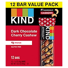 Kind Dark Chocolate Cherry Cashew Bars Value Pack, 1.4 oz 12 count