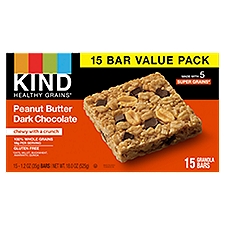 Kind Healthy Grains Peanut Butter Dark Chocolate Granola Bars Value Pack, 1.2 oz, 15 count