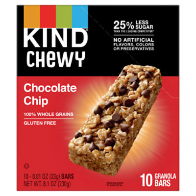 Kind Chewy Chocolate Chip Granola Bars, 0.81 oz, 10 count Fairway