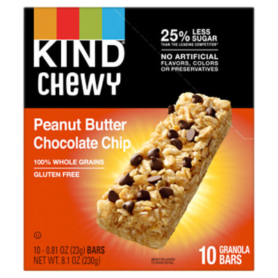 Kind Kids Chewy Peanut Butter Chocolate Chip Granola Bars, 0.81 oz, 10