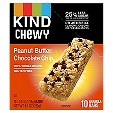 Kind Kids Chewy Peanut Butter Chocolate Chip Granola Bars, 0.81 oz, 10 count