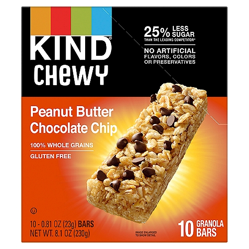 Kind Chewy Peanut Butter Chocolate Chip Granola Bars, 0.81 oz, 10 count