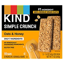 Kind Simple Crunch Oats & Honey Granola Bars, 1.4 oz, 5 count