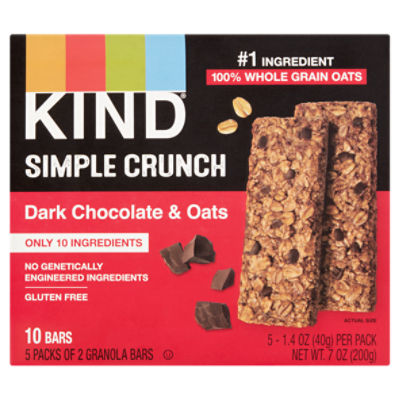 Kind Simple Crunch Dark Chocolate & Oats, Granola Bars