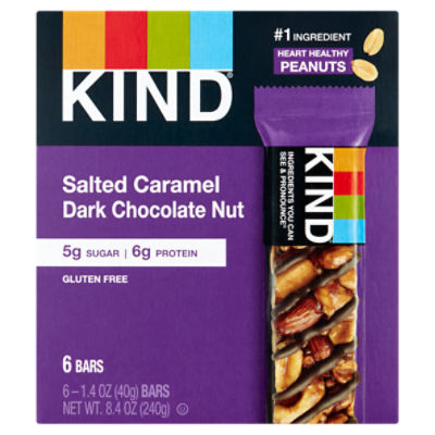 Kind Salted Caramel Dark Chocolate Nut Bar, 1.4 oz, 6 count