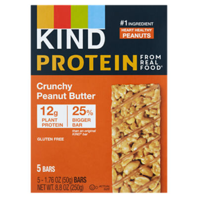 Kind Protein from Real Food Crunchy Peanut Butter Bars, 1.76 oz, 5
