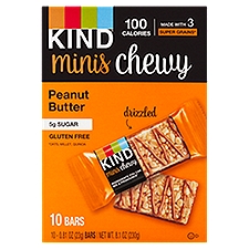 Kind Minis Chewy Peanut Butter Bars, 0.18 oz, 10 count
