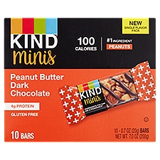 Kind Minis Peanut Butter Dark Chocolate Bars, 0.7 oz, 10 count, 0.7 Ounce