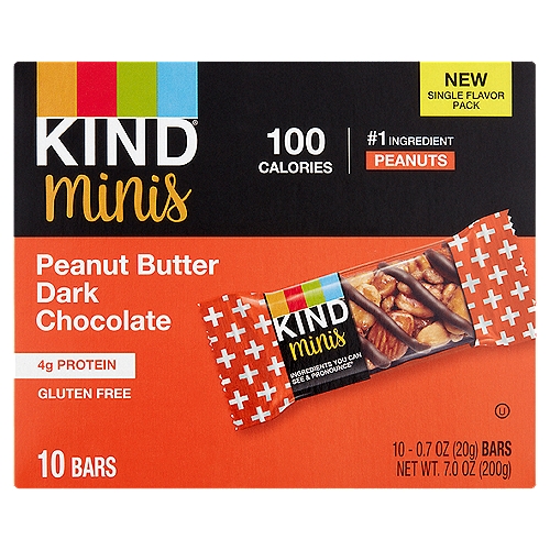 Kind Minis Peanut Butter Dark Chocolate Bars, 0.7 oz, 10 count