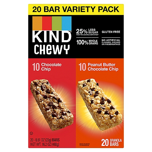 Kind Chewy Granola Bars Variety Pack, 0.81 oz, 20 count