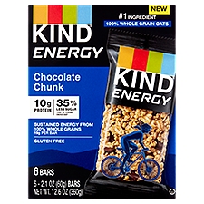 Kind Energy Chocolate Chunk Bars, 2.1 oz, 6 count