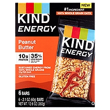 Kind Energy Peanut Butter Bars, 2.1 oz, 6 count