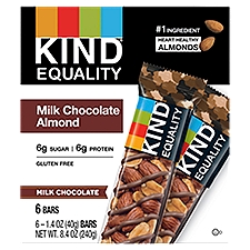 Kind Equality Milk Chocolate Almond Bars, 1.4 oz, 6 count