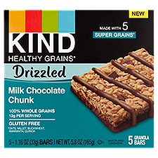 Kind Healthy Grains Drizzled Milk Chocolate Chunk, Granola Bars, 5.8 Ounce