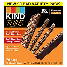 Kind Thins Bars Variety Pack, 0.74 oz, 20 count