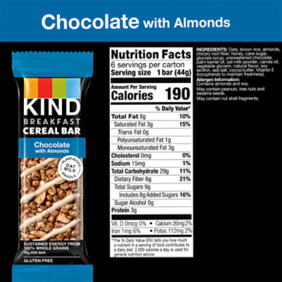 Chocolate with Almonds, Cereal Bars, Breakfast