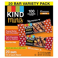 Kind Minis Bars Variety Pack, 0.7 oz, 20 counts