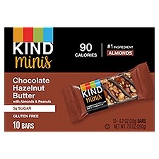 Kind Minis Chocolate Hazelnut Butter with Almonds & Peanuts Bars, 0.7 oz, 10 count