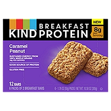 Kind Caramel Peanut Breakfast Protein Bars, 1.76 oz, 6 count, 10.58 Ounce