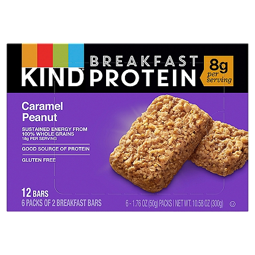 Kind Caramel Peanut Breakfast Protein Bars, 1.76 oz, 6 count