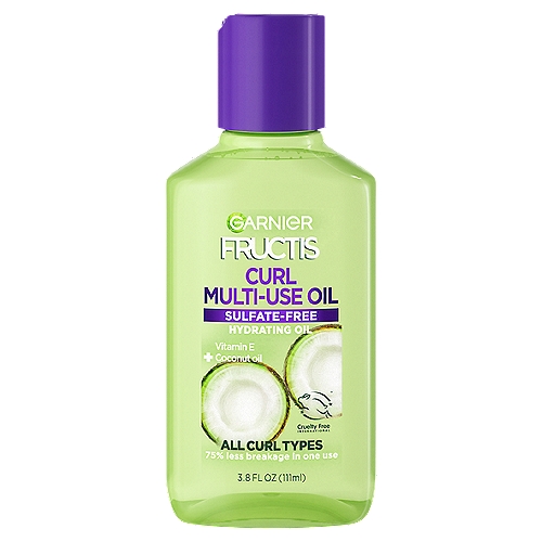 Garnier Fructis Curl Multi-Use Hydrating Oil for All Curl Types, 3 Uses, 3.8 fl. oz.
