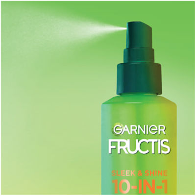 Garnier Fructis Sleek & Shine 10-in-1 + Plant Keratin Multitasking Leave-In, 8.1 fl oz