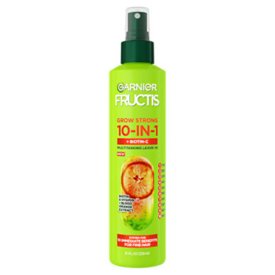 Garnier Fructis Grow Strong 10-in-1 + Biotin-C Multitasking Leave-In, 8.1 fl oz