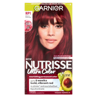 Garnier Nutrisse Ultra Color RP1 Cherry Flamingo Nourishing Permanent Color, 1 application