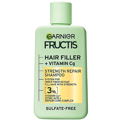 Garnier Fructis Hair Filler Strength Repair Shampoo, Weak, Damaged Hair, 10.1 fl oz