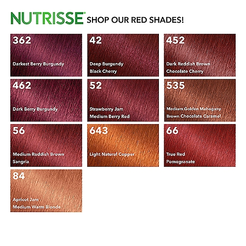 Garnier Nutrisse Pomegranate 66 True Red Permanent Haircolor, one  application