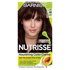 Garnier Nutrisse Dark Chocolate 40 Dark Brown Permanent Haircolor, one application