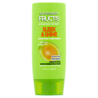 Garnier Fructis Sleek & Shine Vitamin E + Argan Oil Fortifying Conditioner, 3 fl oz, 3 Fluid ounce