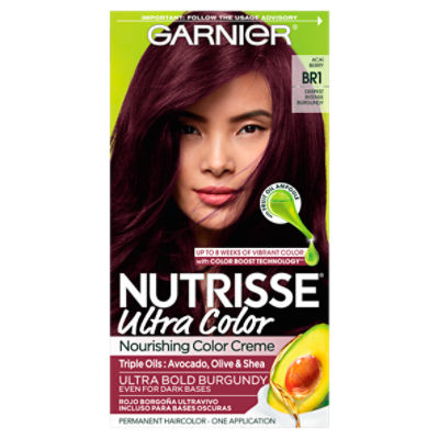 Garnier Nutrisse Acai Berry BR1 Deepest Intense Burgundy Permanent Haircolor, one applicion