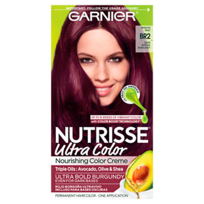 Garnier Nutrisse Passion Fruit BR2 Dark Intense Burgundy Haircolor, one application
