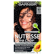 Garnier Nutrisse Ultra Color Black Currant BL11 Jet Blue Black Permanent Haircolor, one application