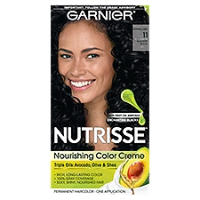 Garnier Nutrisse Peppercorn 11 Blackest Black Permanent Haircolor, one application