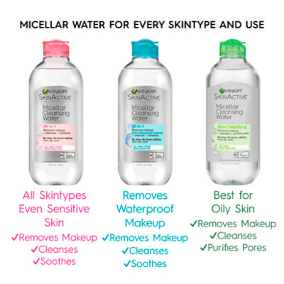 Garnier SkinActive All-in-1 Micellar Cleansing Water, 13.5 fl oz - Fairway