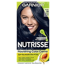 Garnier Nutrisse Nourishing Color Creme Mulberry 22 Black Permanent Haircolor, one application